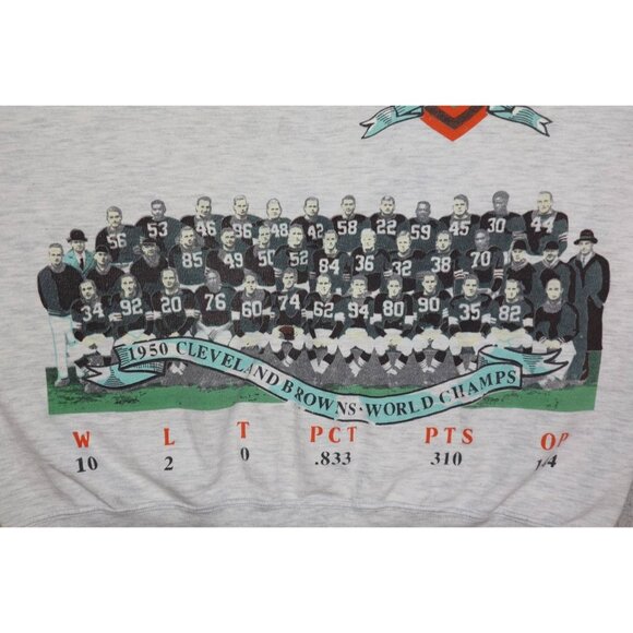 Vintage Long Gone Cleveland Browns NFL Crewneck Sweatshirt Men's L Gray - Picture 10 of 13